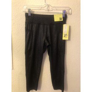 All in the Motion Pants Women Large Black with Glitter Look